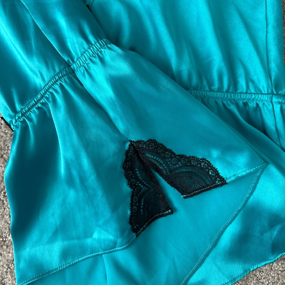 Victoria Secret Small silk teddy lingerie TWO aqua and pink - Picture 12 of 12